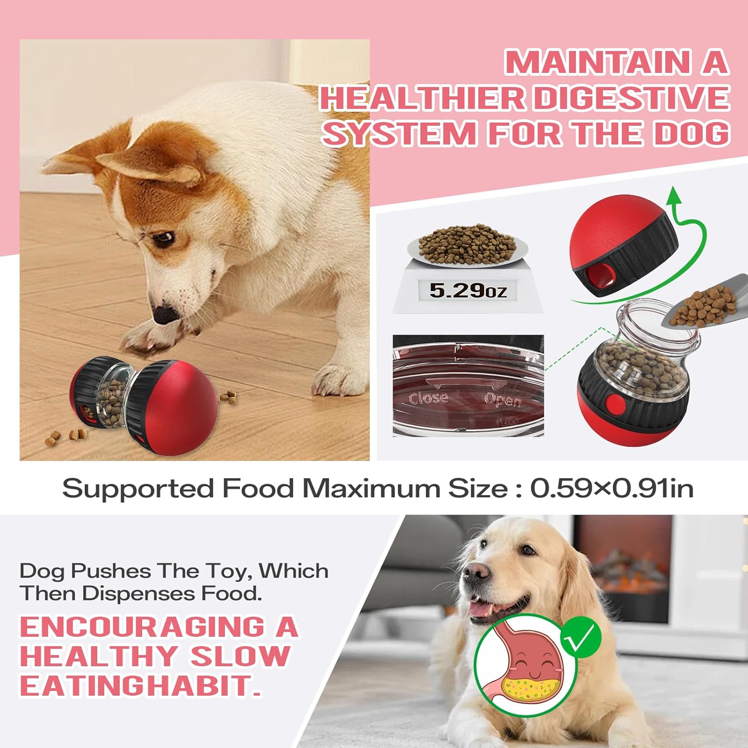 Slow Feeder Puppy Toy Food Puzzles Ball For Dogs